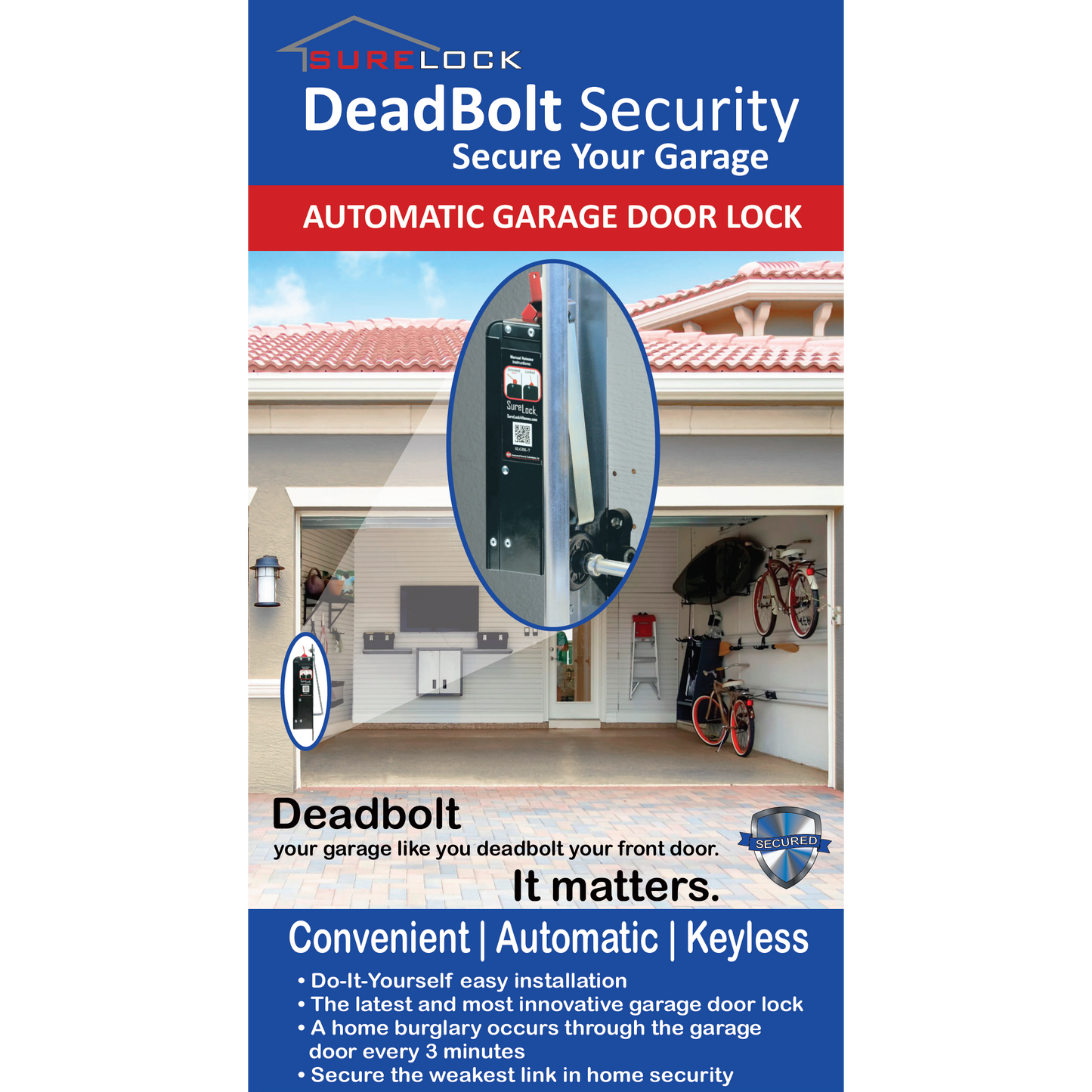 SureLock Garage Door DeadBolt (Full Kit) image 0